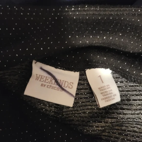 Chicos black sparkle leggings size 1 US small 8 - Picture 4 of 6